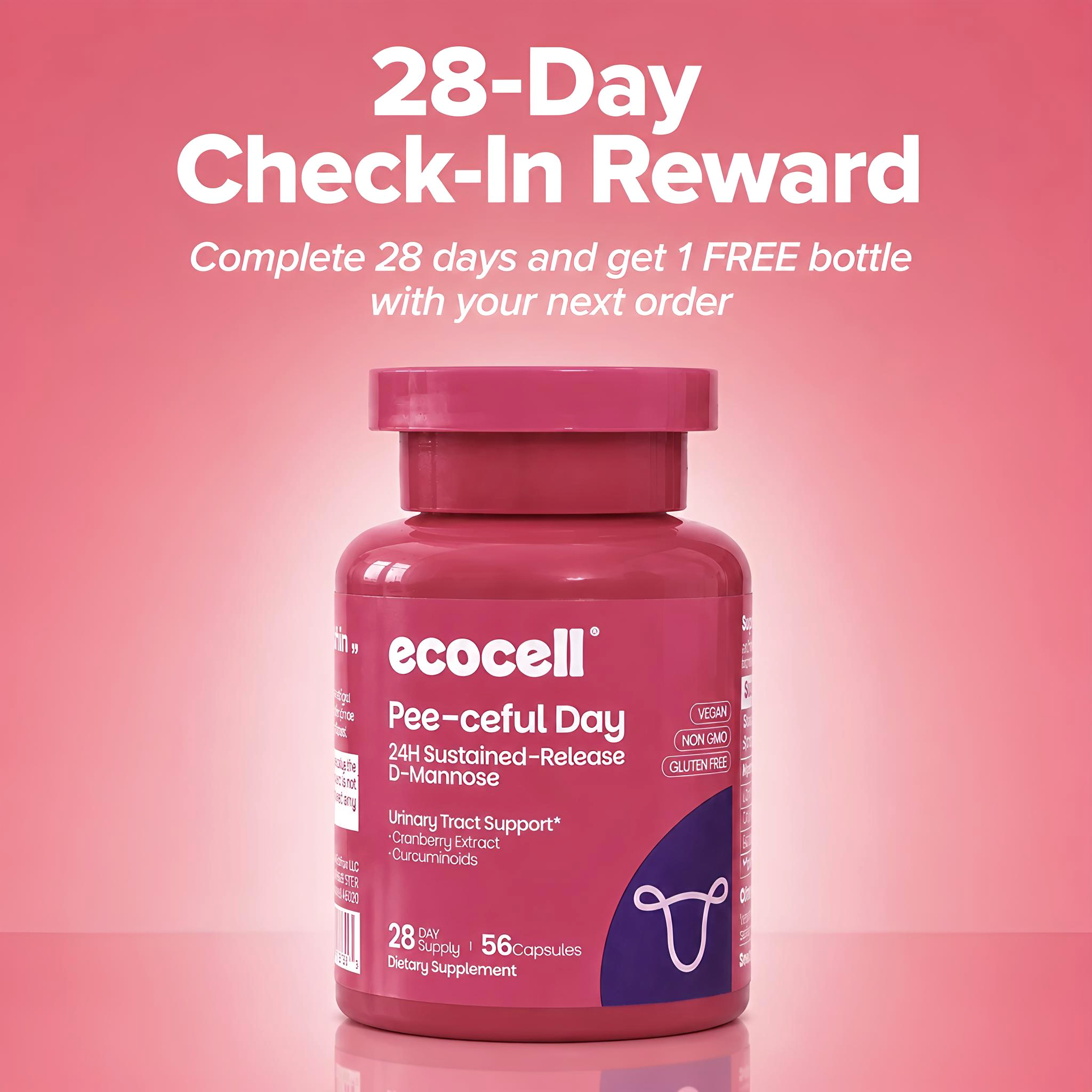 ecocell Pee-ceful Day 24H Sustained-Release D-Mannose for Urinary Tract Health