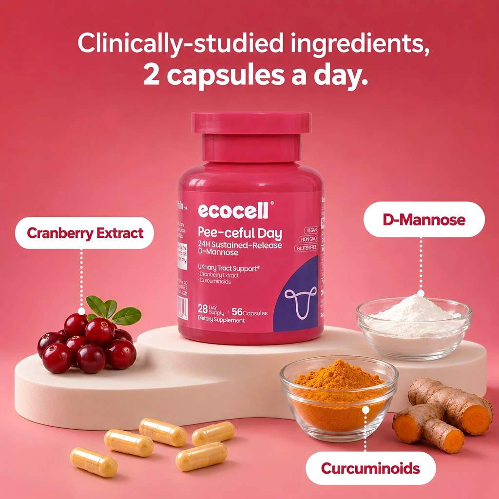 ecocell Pee-ceful Day 24H Sustained-Release D-Mannose for Urinary Tract Health
