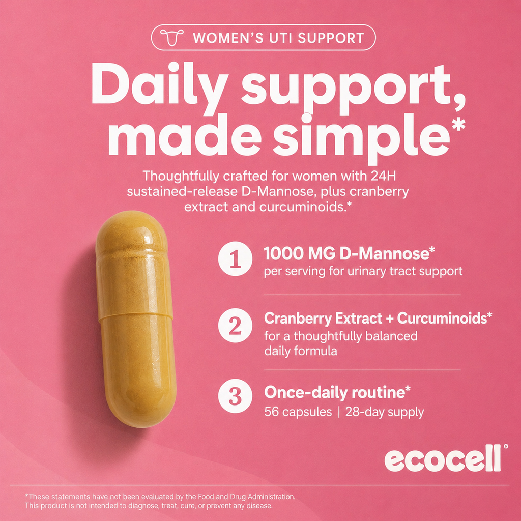 ecocell Pee-ceful Day 24H Sustained-Release D-Mannose for Urinary Tract Health
